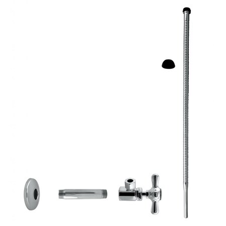 Westbrass Supply Kit, 1/2" IPS x 3/8" OD x 20" Corrugated in Polished Chrome D103K20X-26